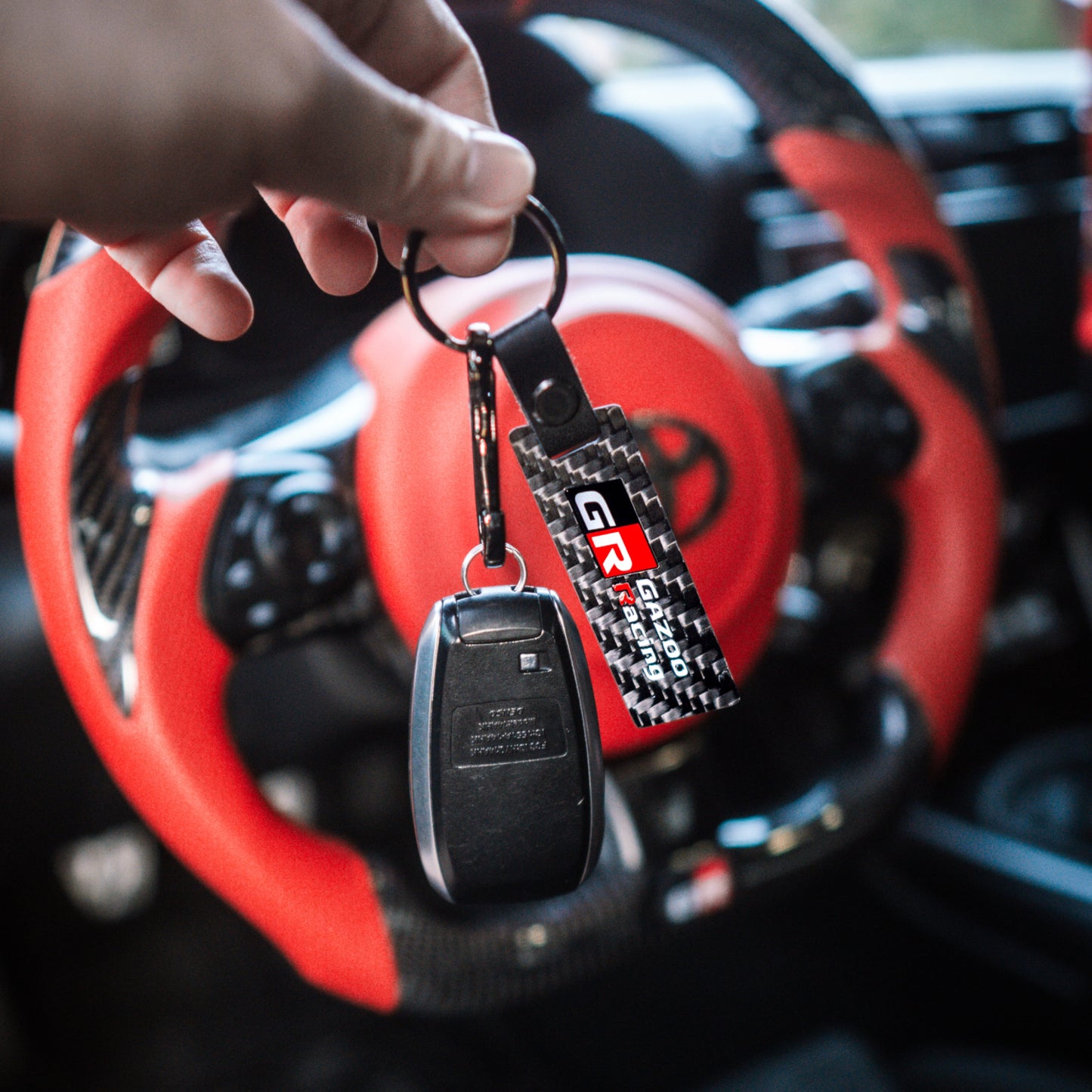 Toyota GR Carbon Fibre Keychain